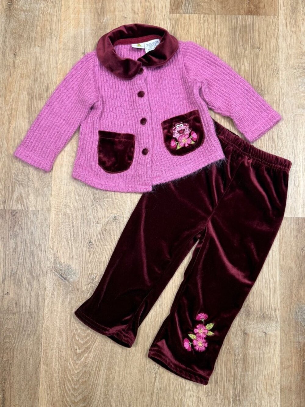 Vintage Sesame Street Abby Cadabby Girls 2-Piece Outfit 18M Pink